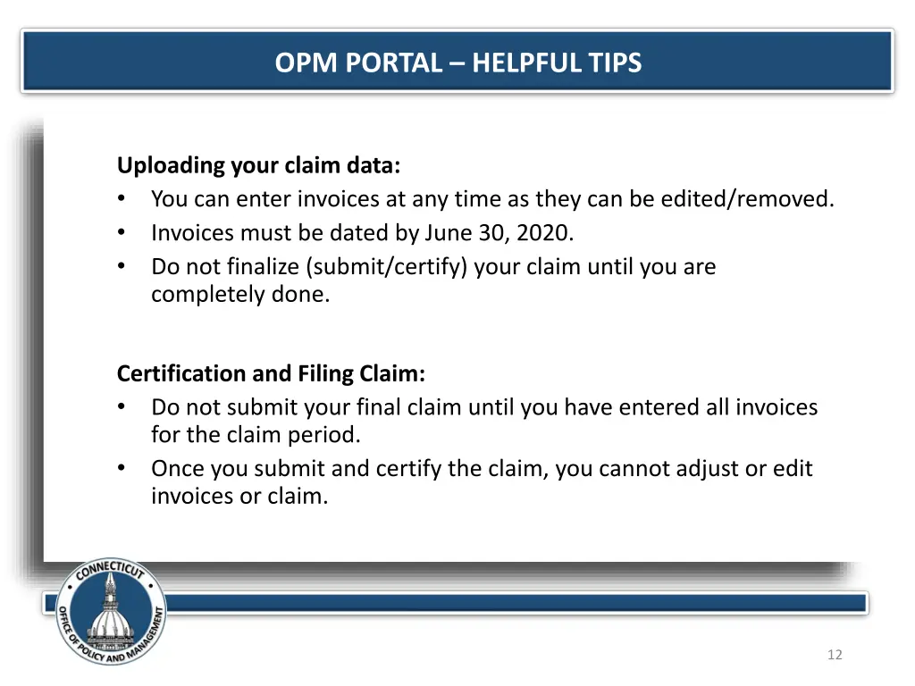 opm portal helpful tips