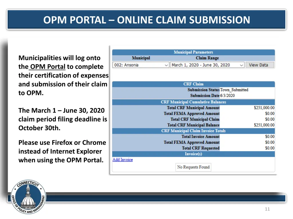 opm portal online claim submission