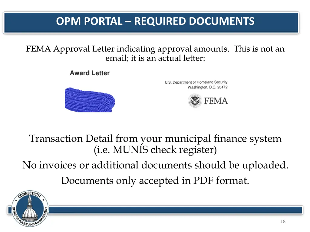opm portal required documents