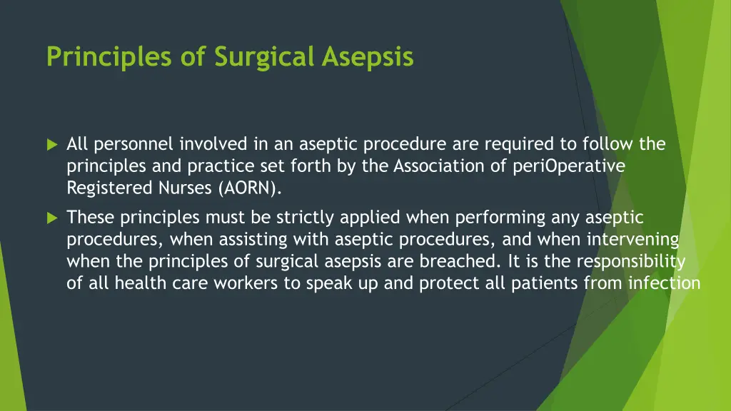 principles of surgical asepsis