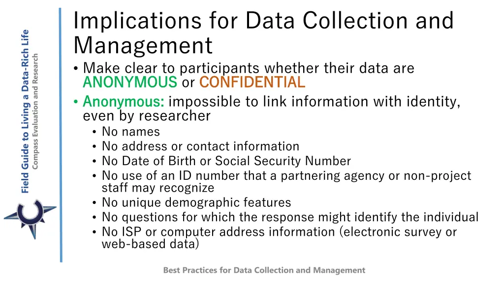 implications for data collection and management