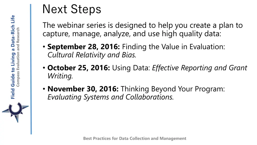 next steps the webinar series is designed to help