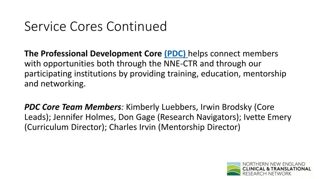 service cores continued
