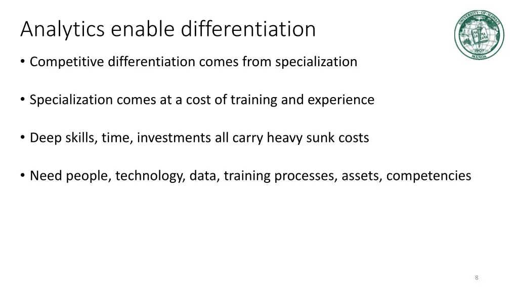 analytics enable differentiation