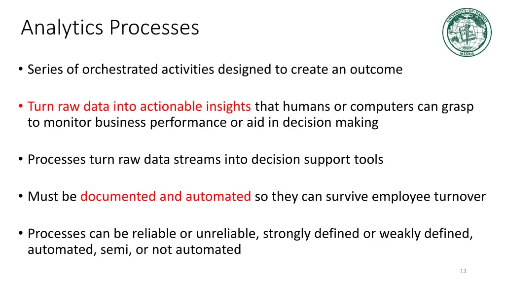 analytics processes