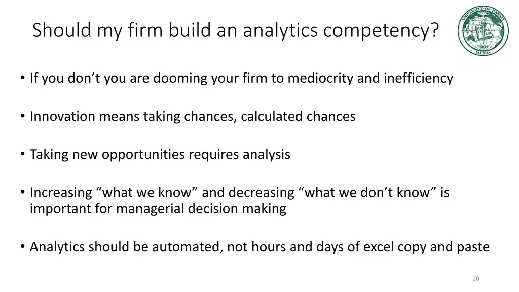 should my firm build an analytics competency