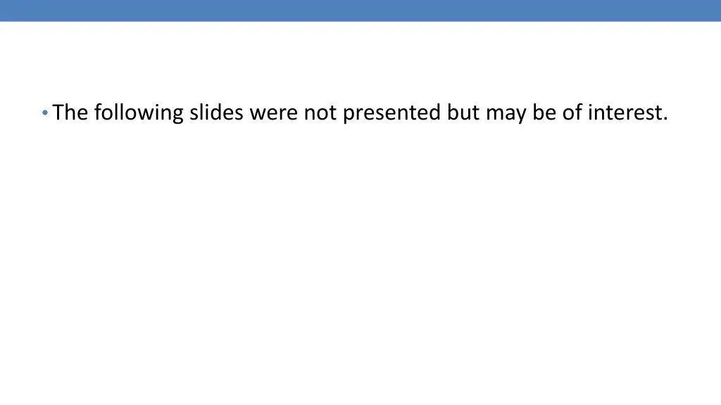 the following slides were not presented