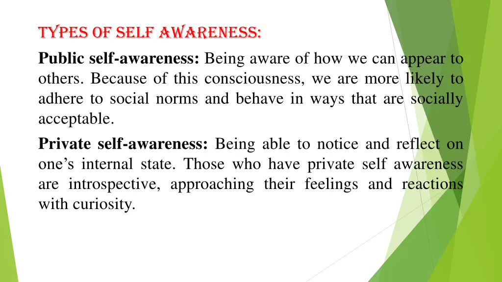types of self awareness public self awareness