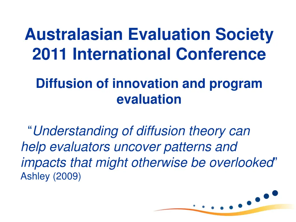 australasian evaluation society 2011