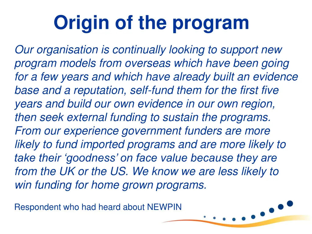 origin of the program