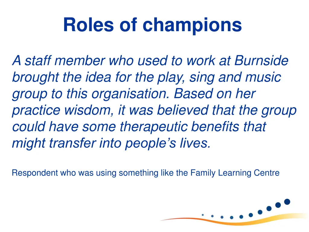 roles of champions