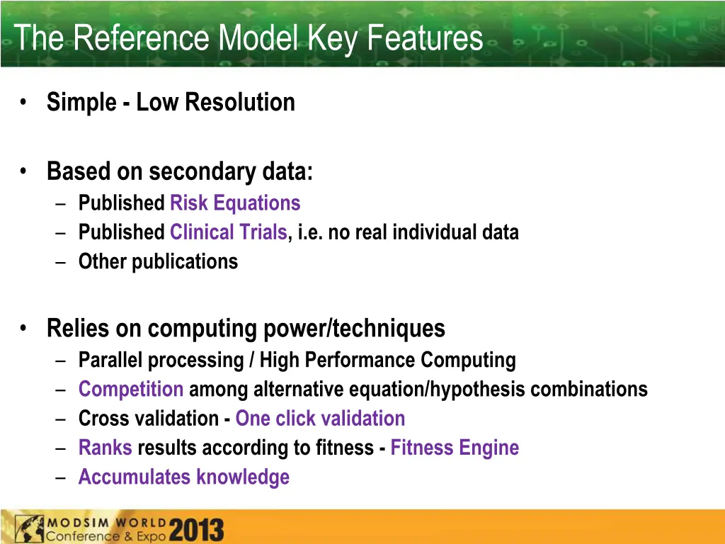 the reference model key features