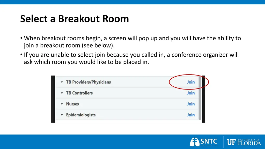 select a breakout room