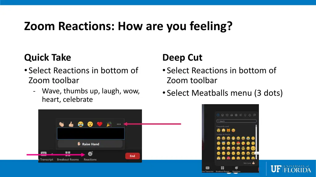 zoom reactions how are you feeling