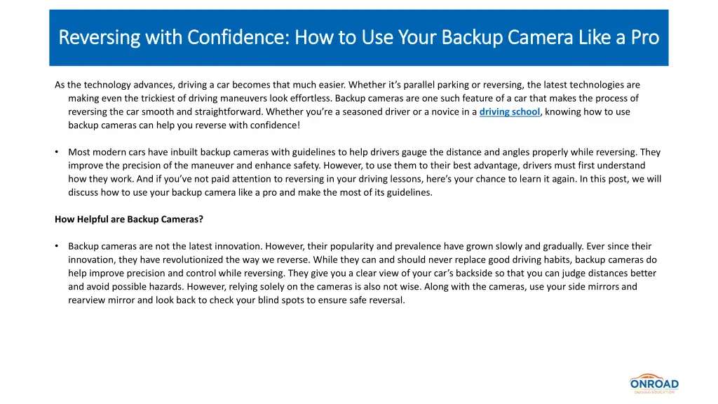reversing with confidence how to use your backup 1