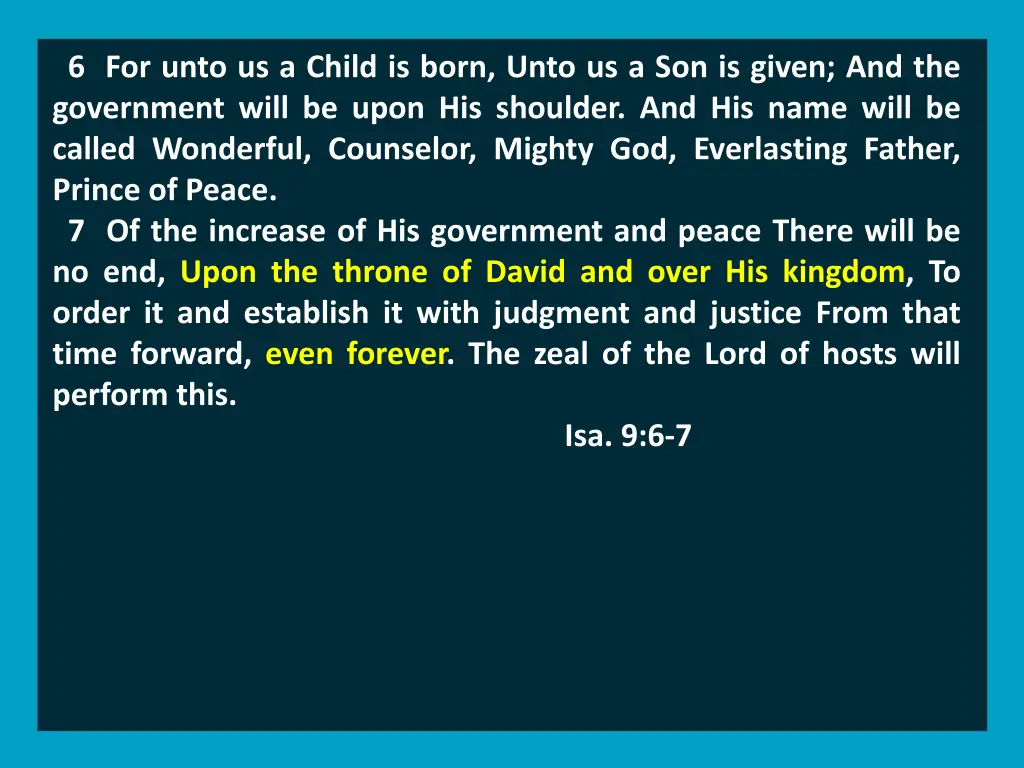 6 for unto us a child is born unto