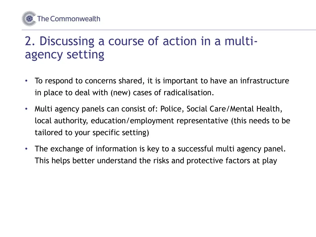 2 discussing a course of action in a multi agency