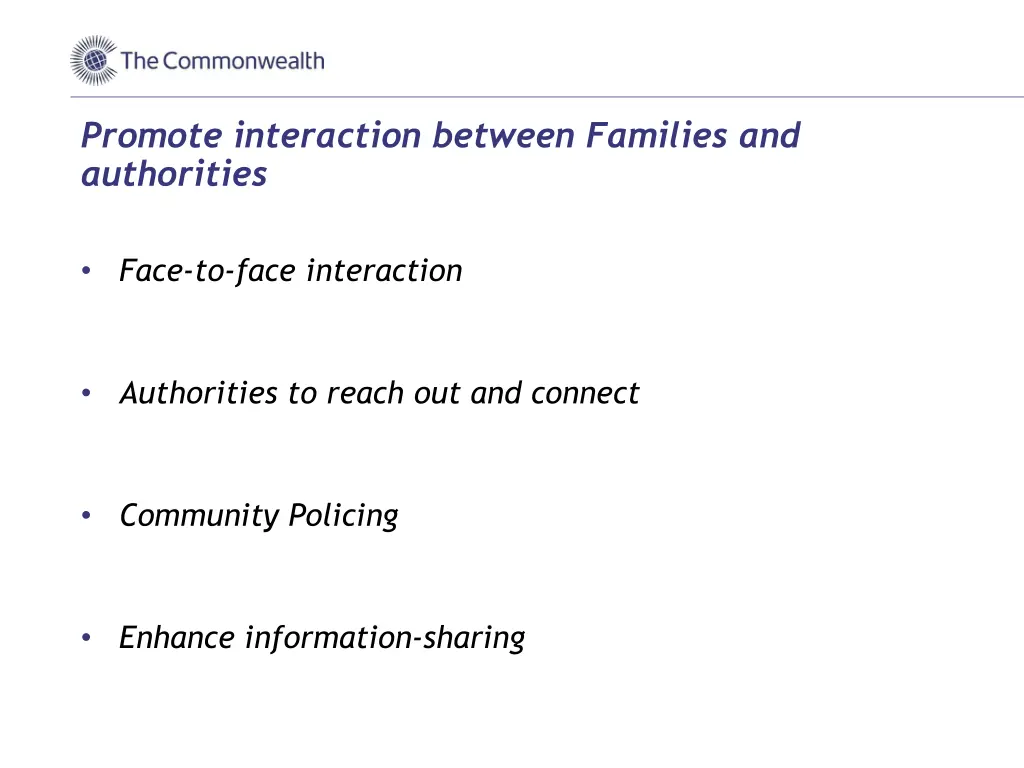 promote interaction between families