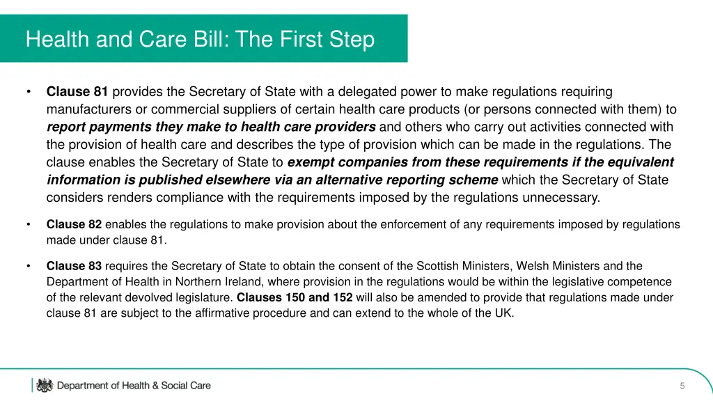 health and care bill the first step