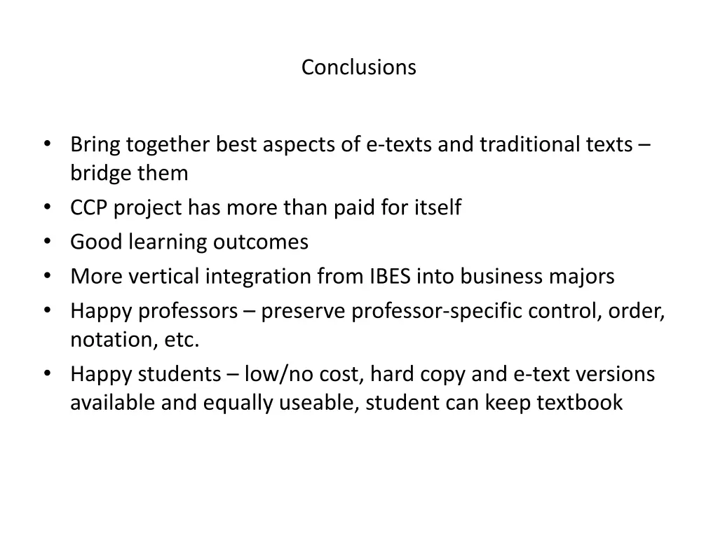 conclusions