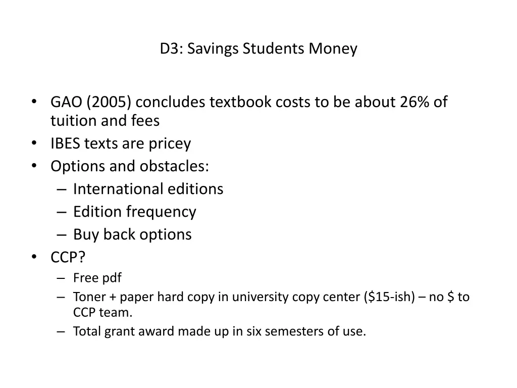d3 savings students money