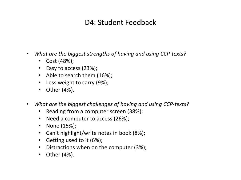 d4 student feedback