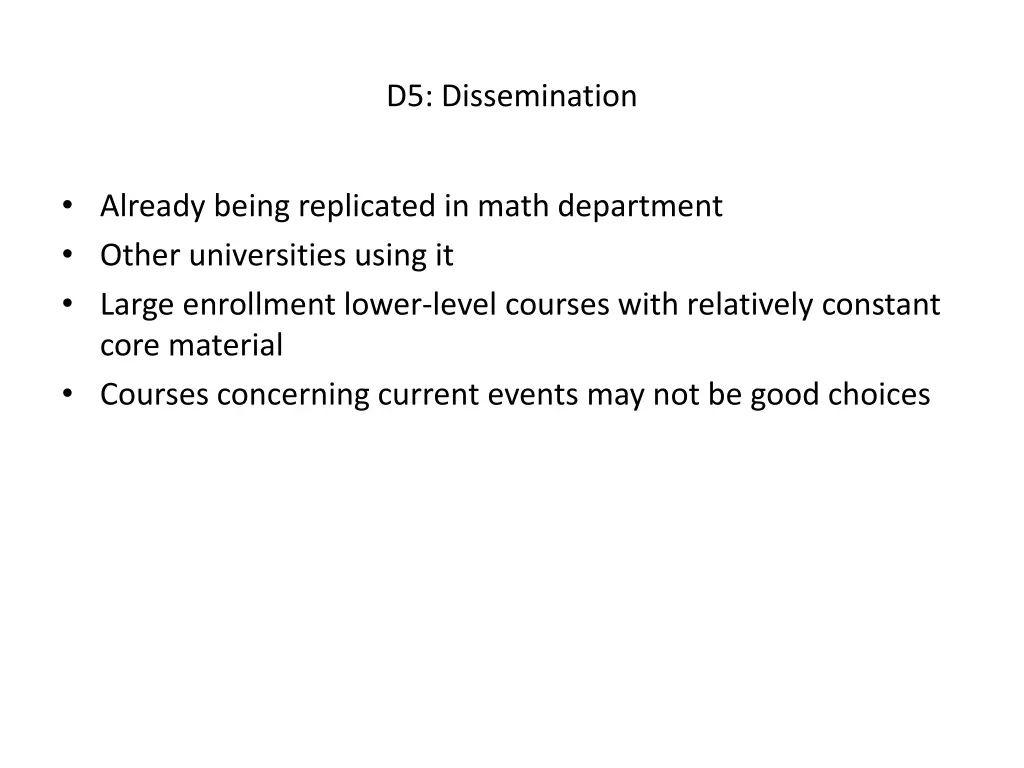 d5 dissemination