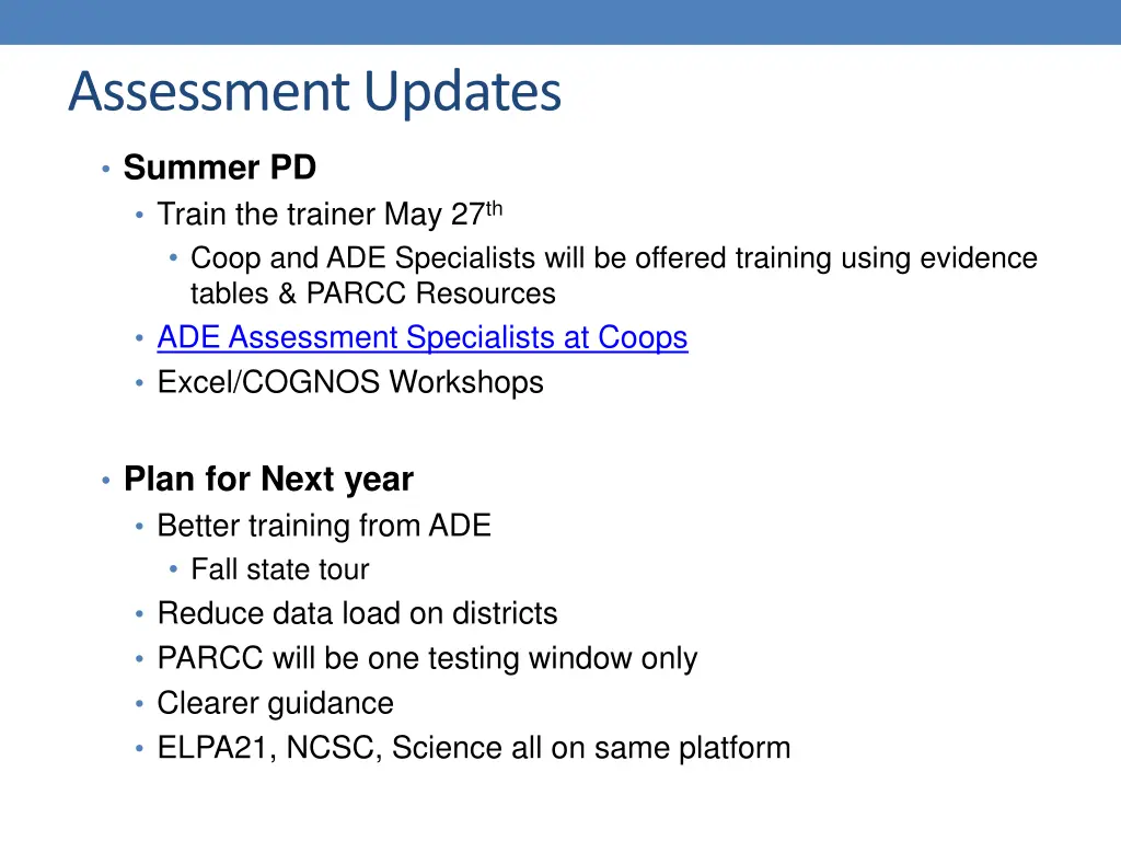 assessment updates 1