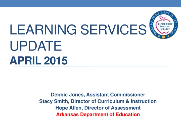 learning services update april 2015