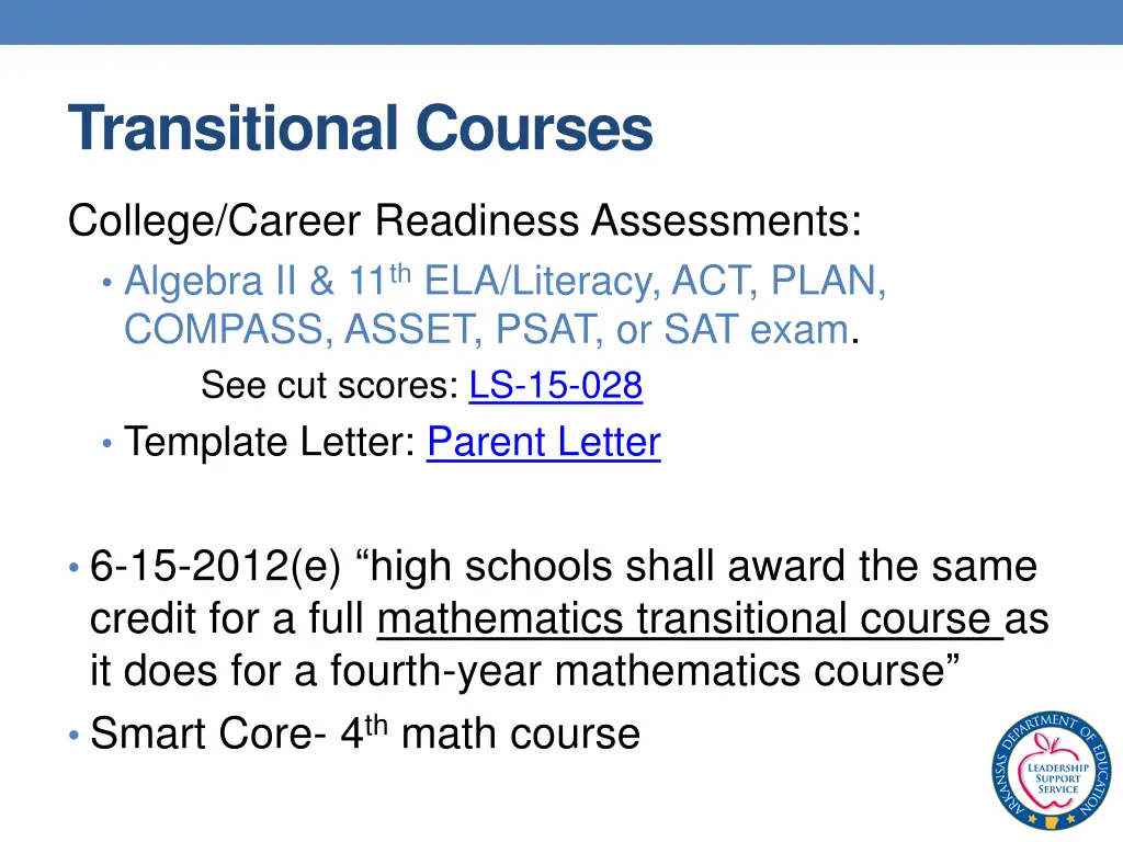transitional courses