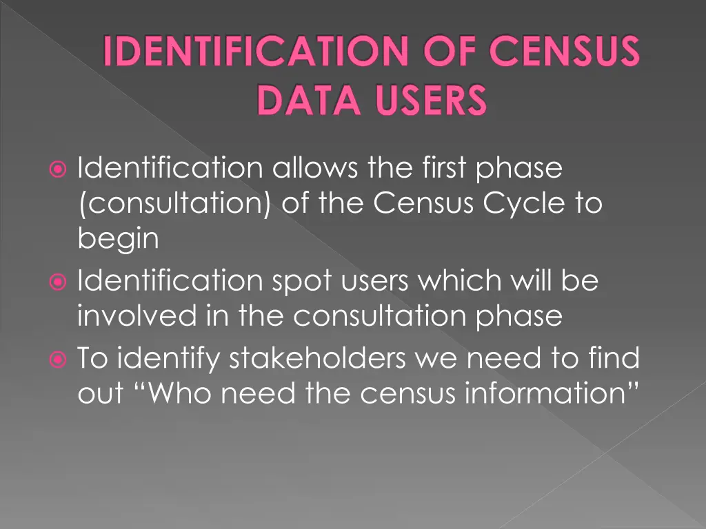 identification of census data users 1