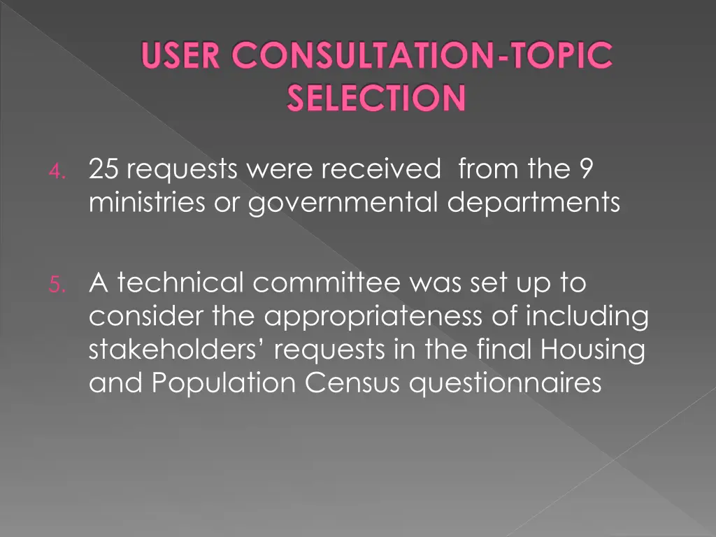 user consultation topic selection 1