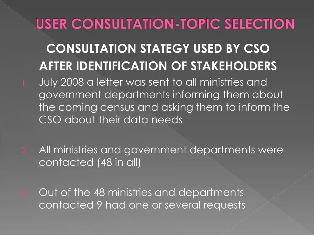 user consultation topic selection