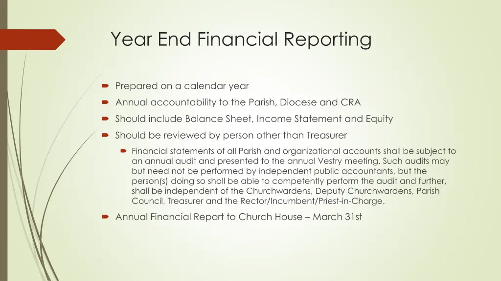 year end financial reporting