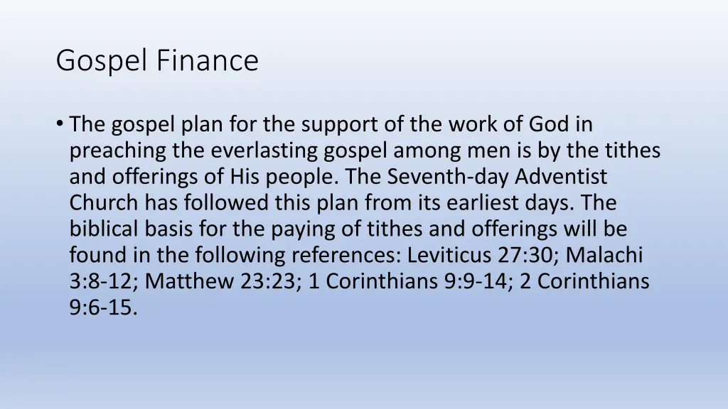 gospel finance