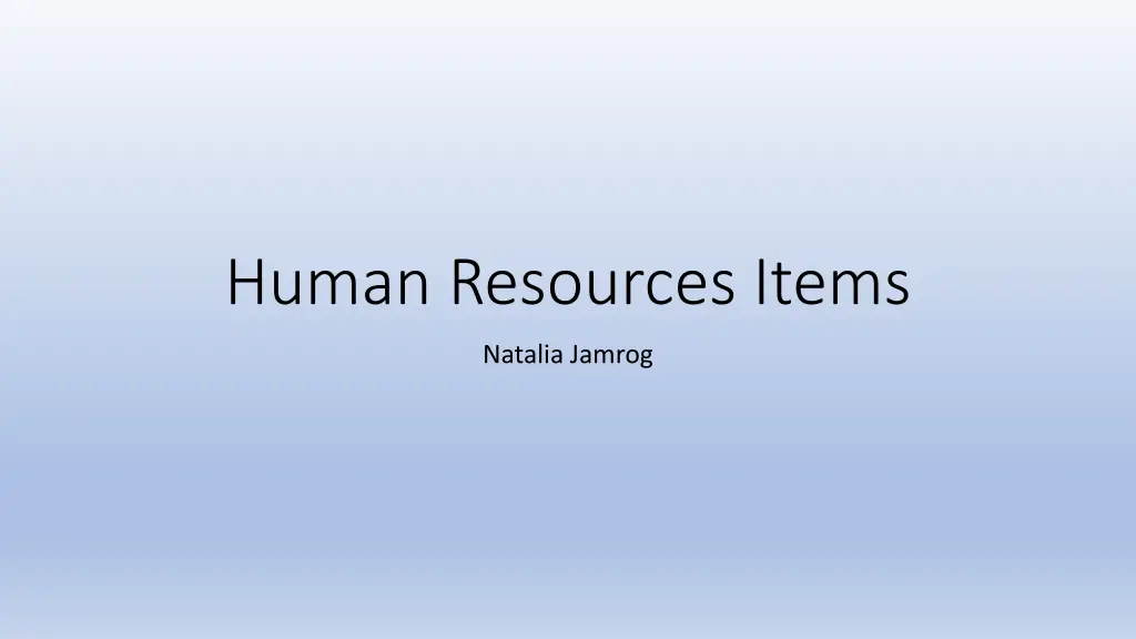 human resources items