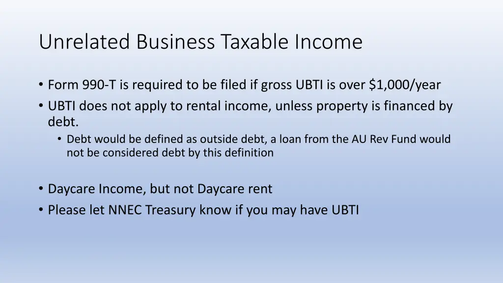 unrelated business taxable income