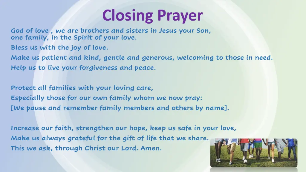 closing prayer