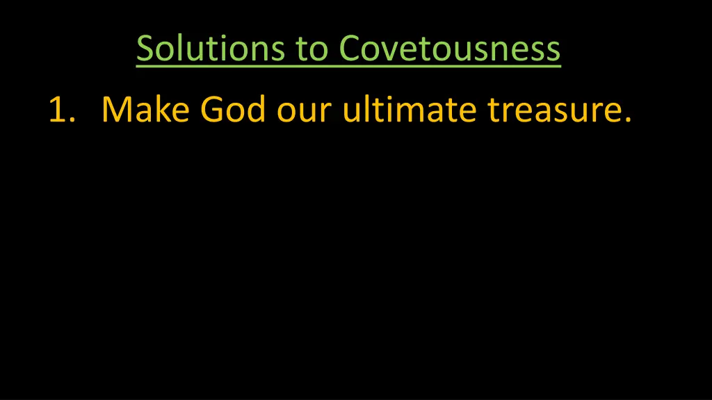 solutions to covetousness