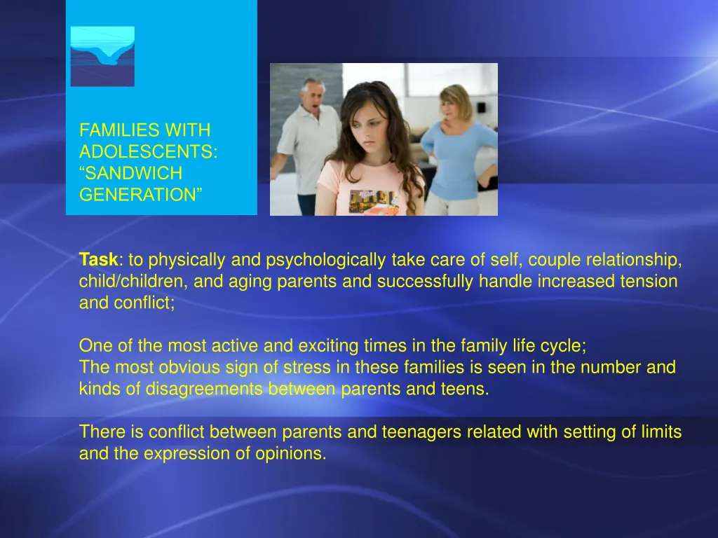 families with adolescents sandwich generation