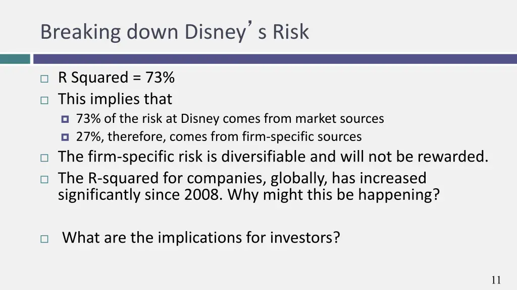 breaking down disney s risk