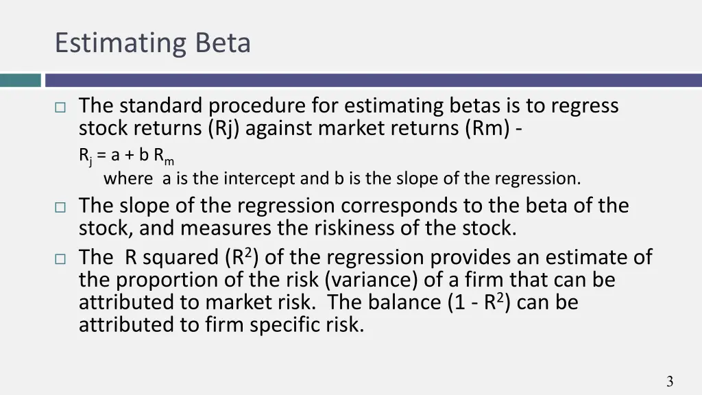 estimating beta