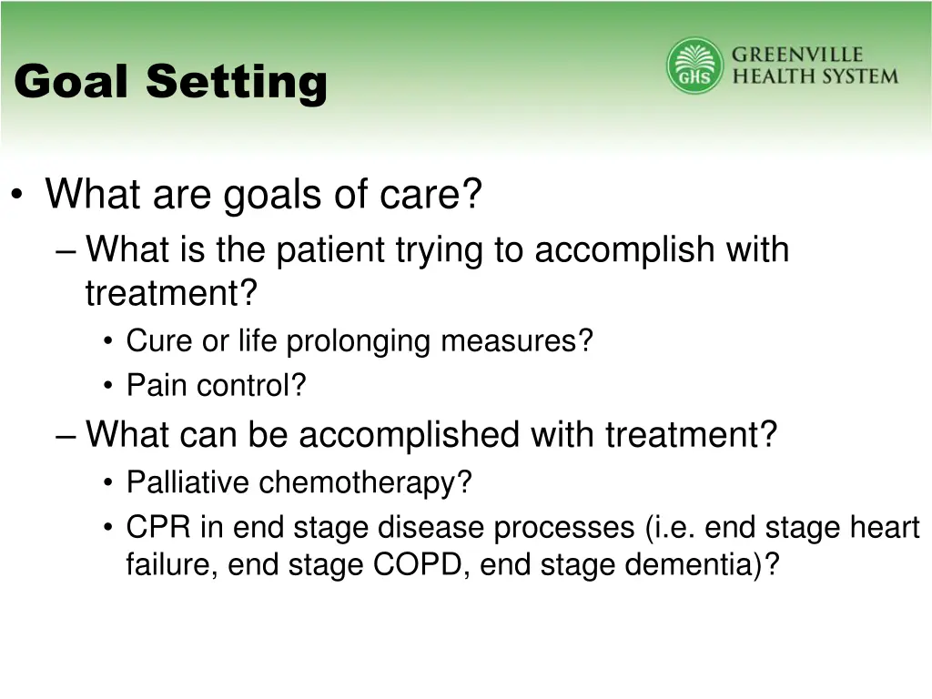 goal setting