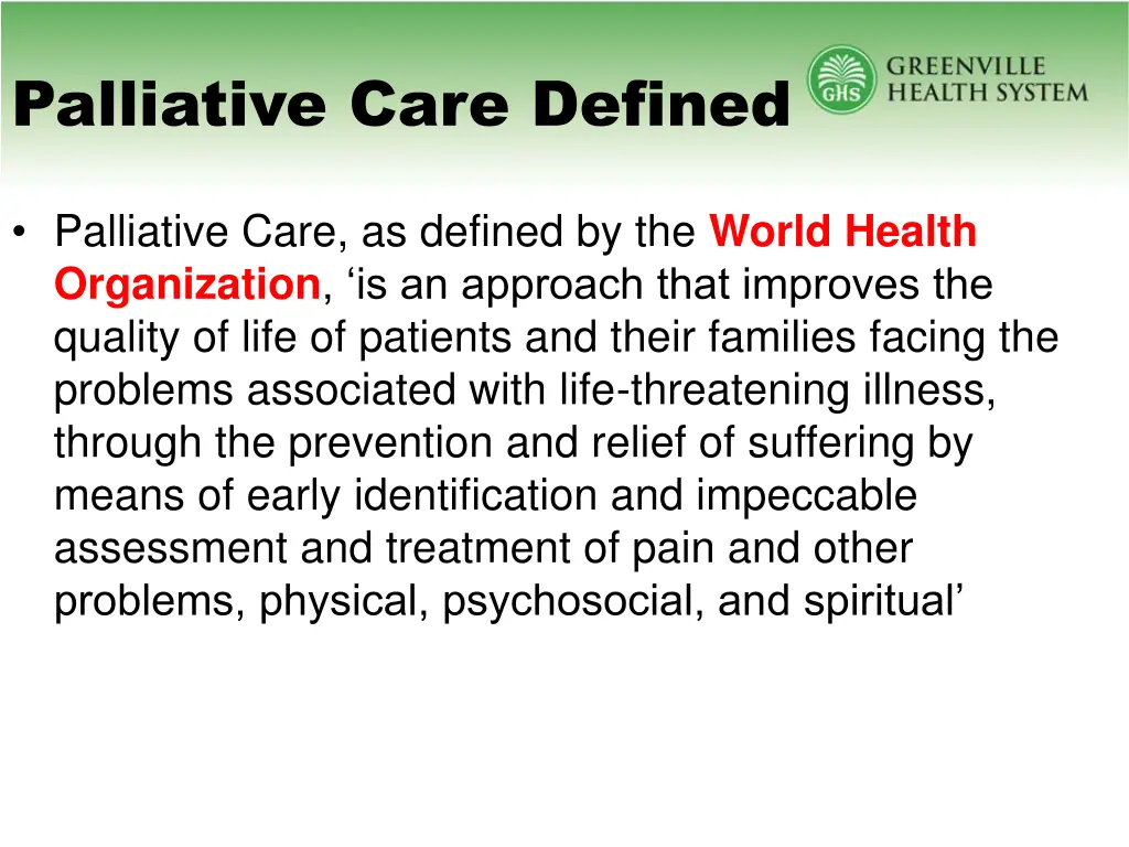 palliative care defined 1