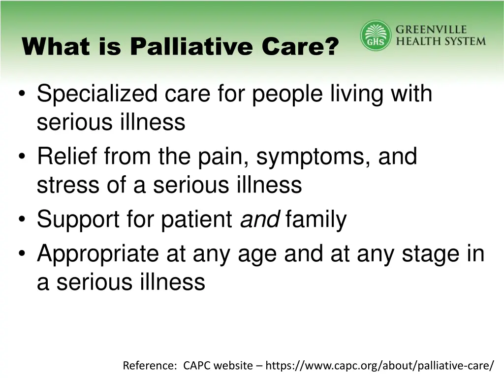 what is palliative care