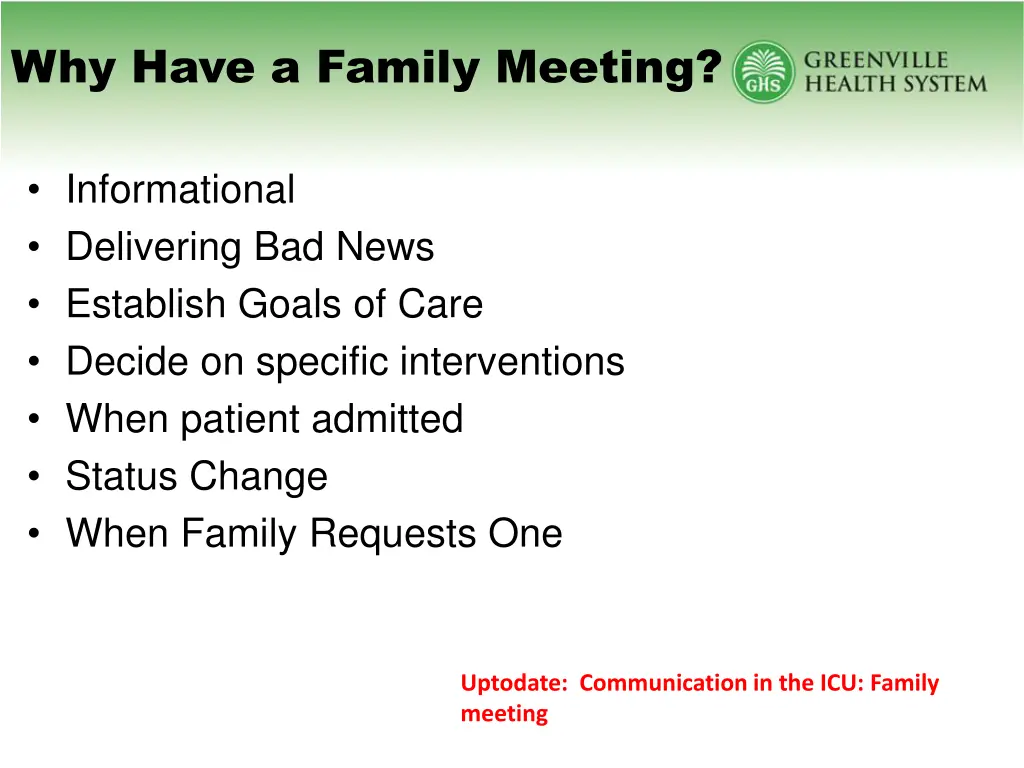 why have a family meeting