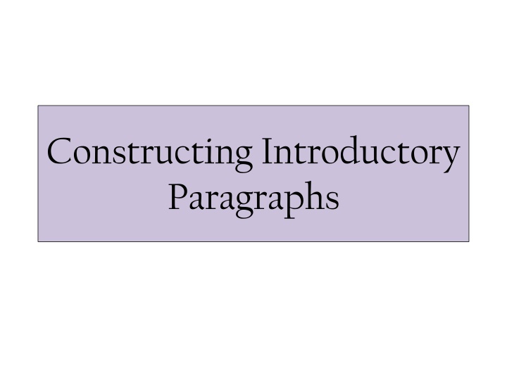 constructing introductory paragraphs