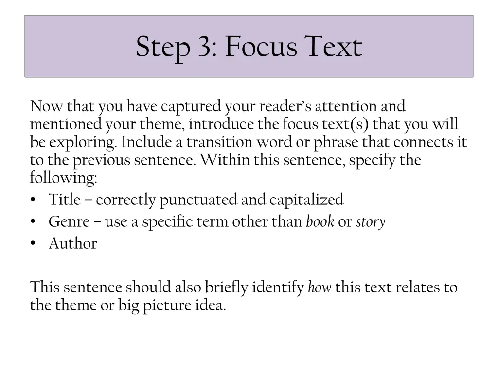step 3 focus text