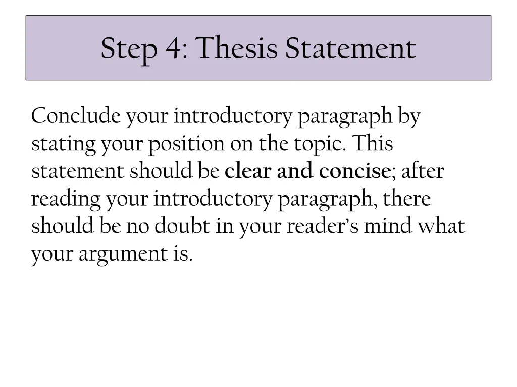 step 4 thesis statement