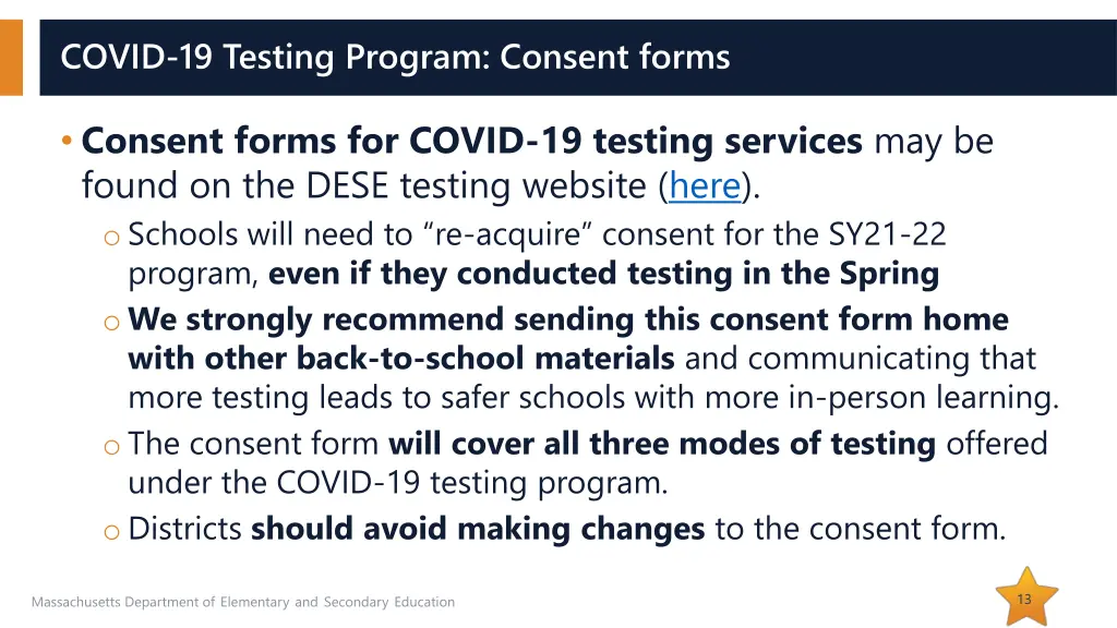 covid 19 testing program consent forms